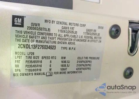 2007 Chevrolet Equinox Ls from USA, damaged, VIN 2CNDL13F276034923